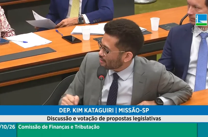 Deputado Kim Kataguiri fala na reunião da Comissão de Finanças e Tributação da Câmara