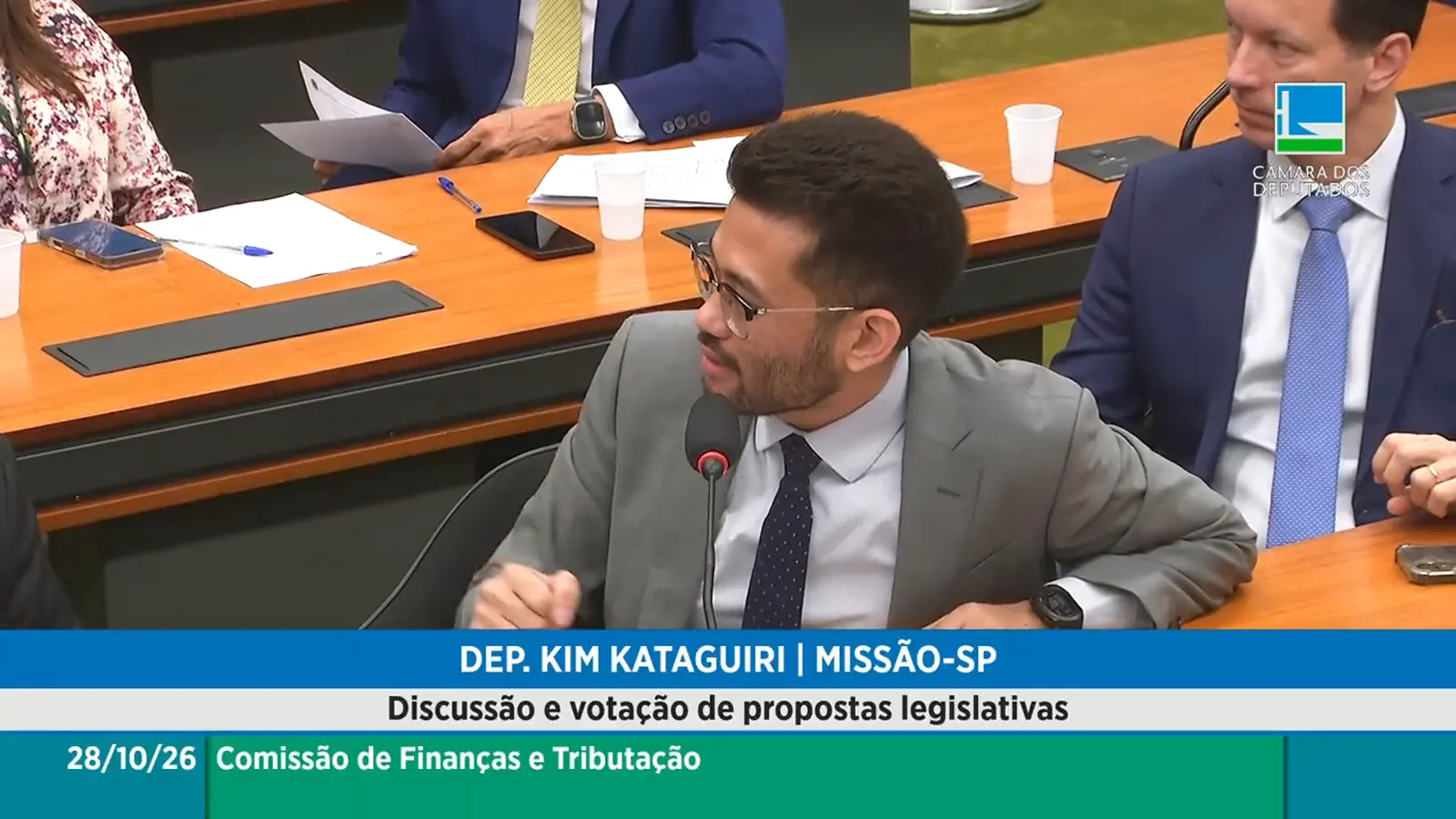 Deputado Kim Kataguiri fala na reunião da Comissão de Finanças e Tributação da Câmara