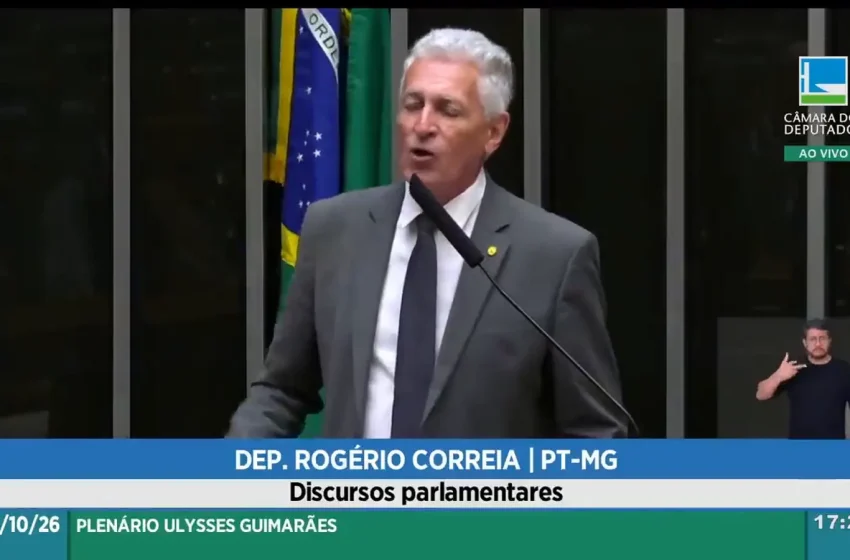 Deputado Rogério Correia discursa na tribuna do Plenário da Câmara dos Deputados
